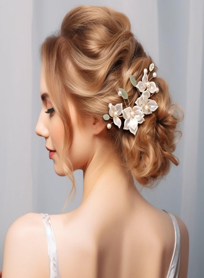 Mxxipp 5pcs Camellia Flower Tassels Hairpin, Vintage Chinese Hair Pins, Pearl Bun Updo Hair Accessories for Thin Thick Long Short Hair- White - Image 5