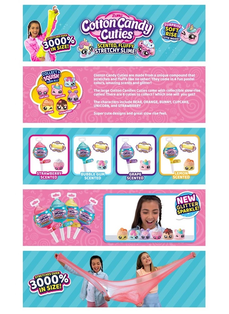 ZURU - ZURU OoSH Cotton Candy Cuties Sented, Fluffy Stretchy SLIME! Series 2 For Ages 3+ (GRAPE) - Image 1