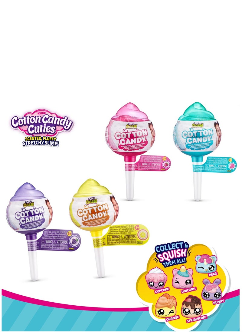 ZURU - ZURU OoSH Cotton Candy Cuties Sented, Fluffy Stretchy SLIME! Series 2 For Ages 3+ (GRAPE) - Image 1