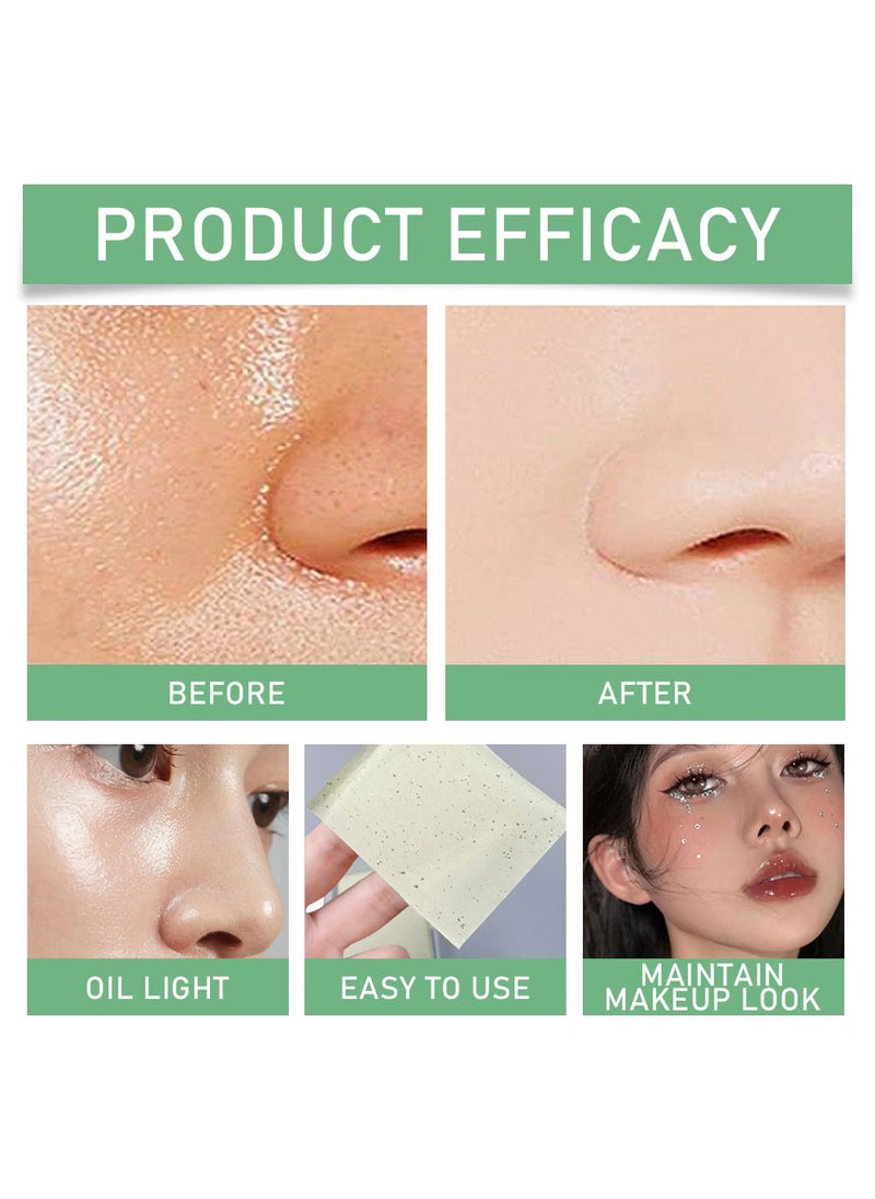 EELHOE Oil Blotting Sheets for Face-100 Counts Gree Tea Blotting Paper for Oily Skin with Portable Mirror & Makeup Puff -Absorb Excess Oil,Skin Friendly and Comfortable.  - Image 4
