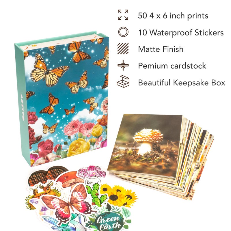 Artivo Wall Collage Kit Aesthetic Pictures, Cottagecore Wall Collage Kit, Bedroom Decor for Teen Girls, Nature Boho Collage Kit for Wall Aesthetic Posters, 50 Set 4x6 inch, Photo Collection - Image 2