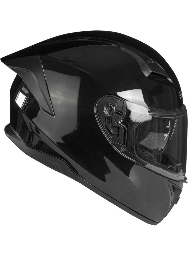 Ebiker Motocycle Full Face Helmet with Dual Visor Black Gloss - Image 2