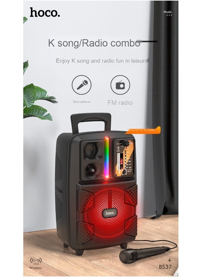 Hoco HOCO BS37 Portable Outdoor Bluetooth Speaker – Wireless Stereo Sound, Powerful Bass, Waterproof Design, Built-in Mic, Long Battery Life – Ideal for Travel, Parties & Outdoor Use  - Image 4