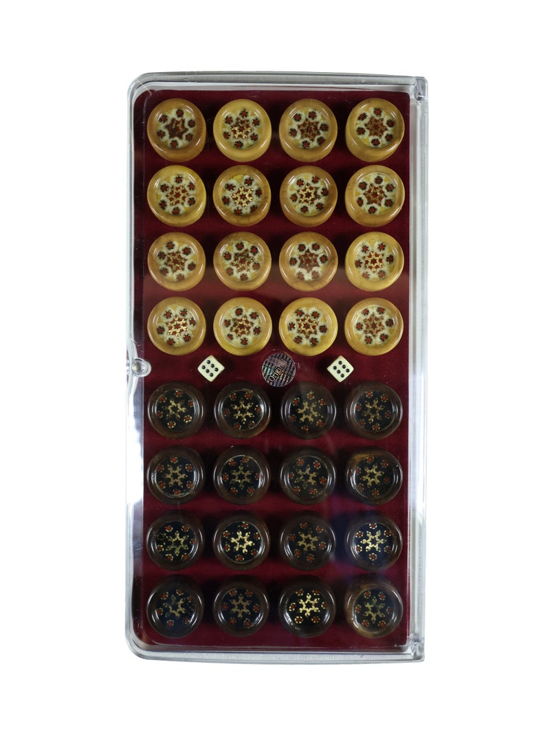 Royal Luxury Handcrafted Chess & Backgammon Set with Khatam Marquetry, Wood & Brass - Image 2