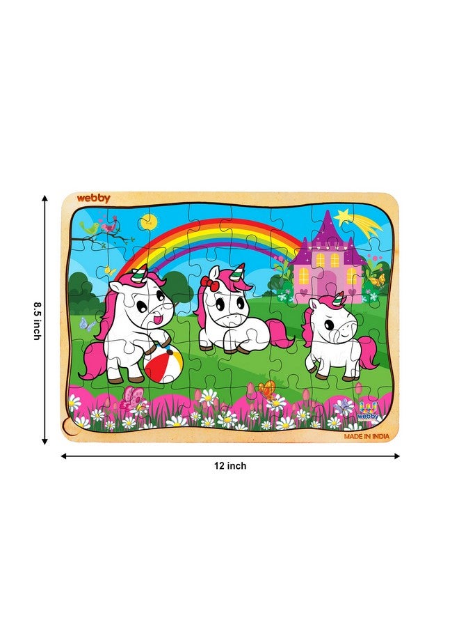 Webby Unicorn Wooden Jigsaw Puzzle, 40Pcs - Kids - Image 5