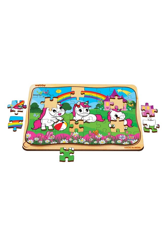 Webby Unicorn Wooden Jigsaw Puzzle, 40Pcs - Kids - Image 2
