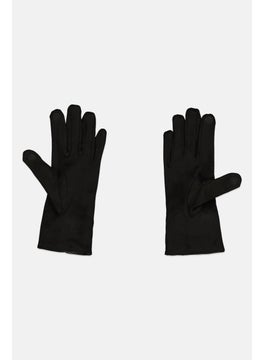 ELLE Women Pom Pom Gloves, Black  - Image 2