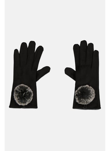 Women Pom Pom Gloves, Black - pzsku/ZF01DE3287A21ECF8AB86Z/45/1746225549/13624007-f7e2-44e3-bbee-2b6c6f6ea67d