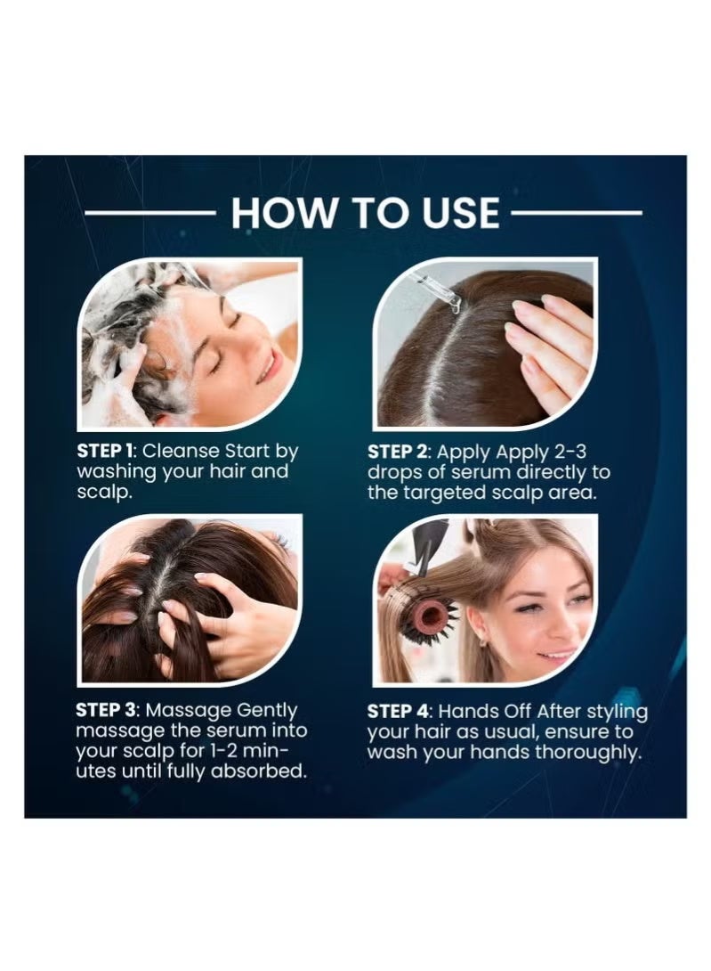 لونون سيروم نمو شعر للرجال يحتوي على 5% من المينوكسيديل مع البيوتين والبانتينول، سيروم نمو لحية للرجال يحتوي على البيوتين ومستخلص المينوكسيديل لعلاج تساقط الشعر والرقائق والنمو السريع للشعر - Image 5