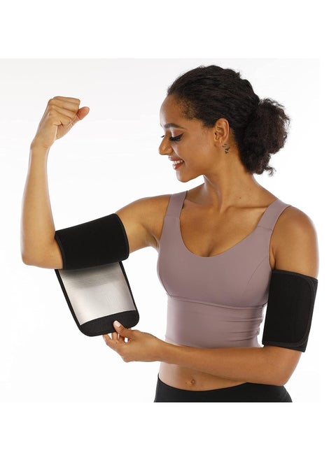 1 Pair Arm Trimmers Lose Weight Sauna Sweat Arm Shaper Bands Adjustable Arm Trainer Toner Sleeves for Running Sports Fitness