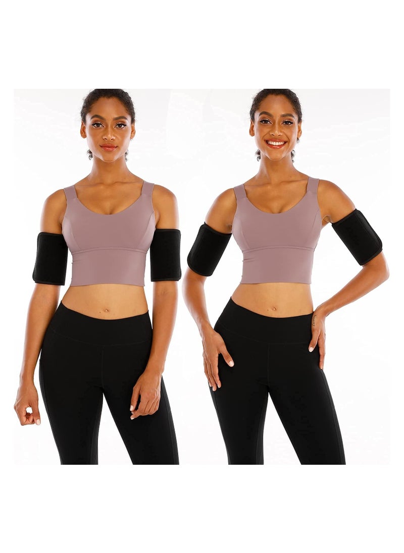 1 Pair Arm Trimmers Lose Weight Sauna Sweat Arm Shaper Bands Adjustable Arm Trainer Toner Sleeves for Running Sports Fitness