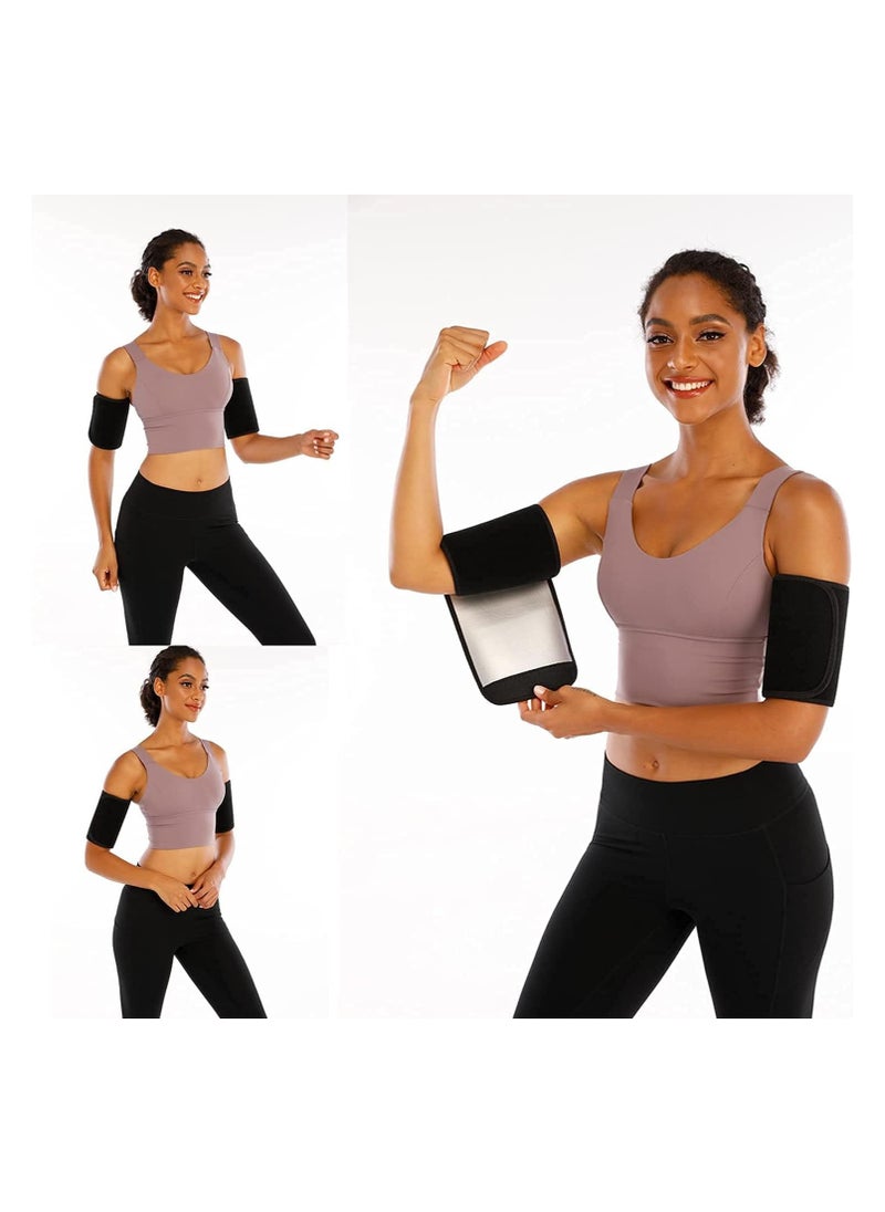 1 Pair Arm Trimmers Lose Weight Sauna Sweat Arm Shaper Bands Adjustable Arm Trainer Toner Sleeves for Running Sports Fitness