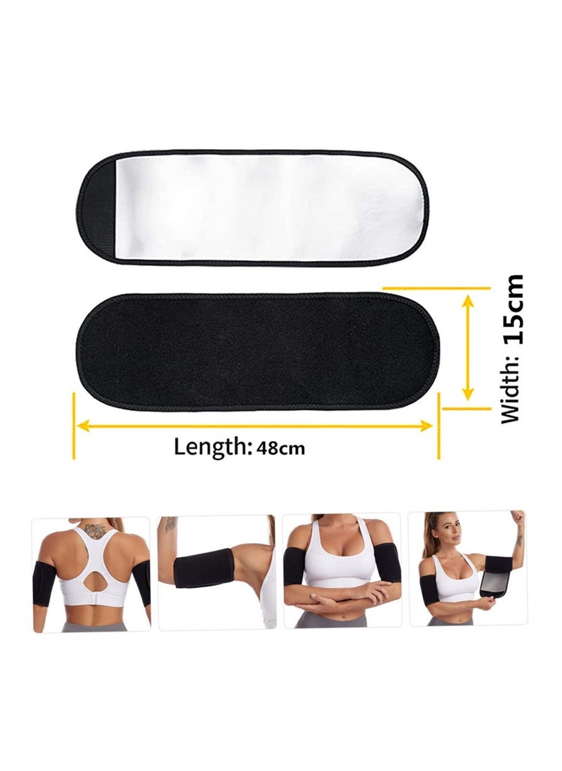 1 Pair Arm Trimmers Lose Weight Sauna Sweat Arm Shaper Bands Adjustable Arm Trainer Toner Sleeves for Running Sports Fitness