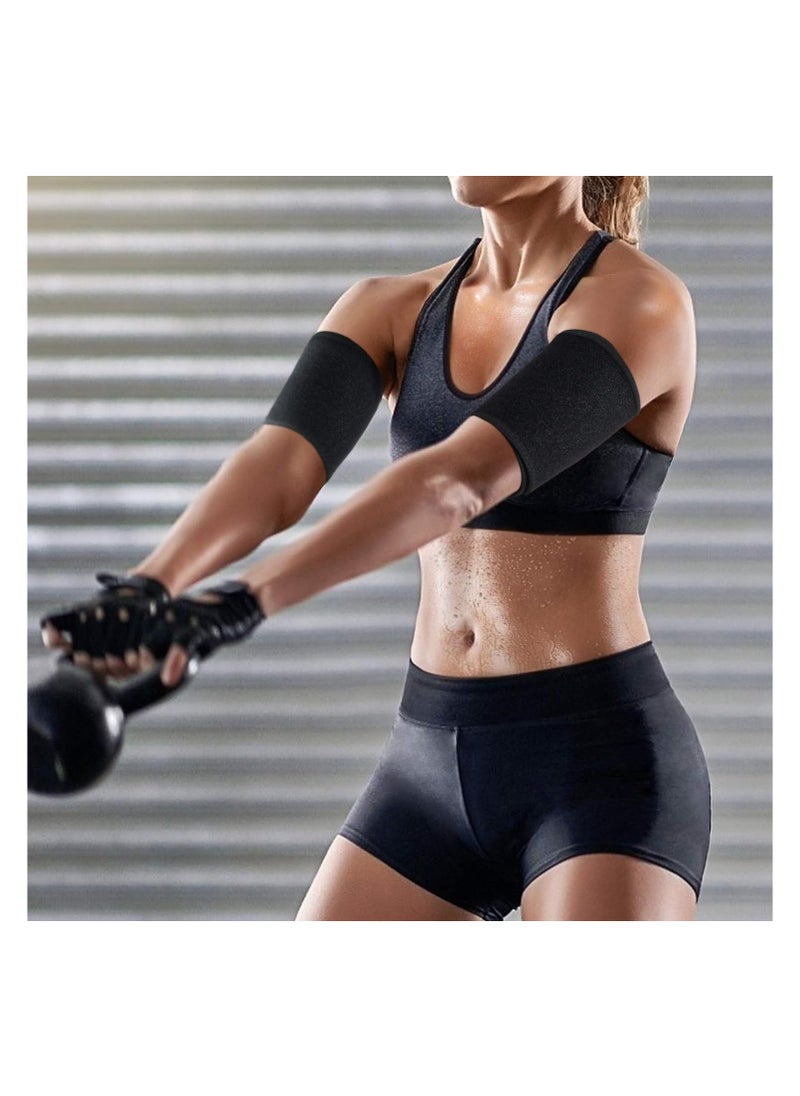 1 Pair Arm Trimmers Lose Weight Sauna Sweat Arm Shaper Bands Adjustable Arm Trainer Toner Sleeves for Running Sports Fitness
