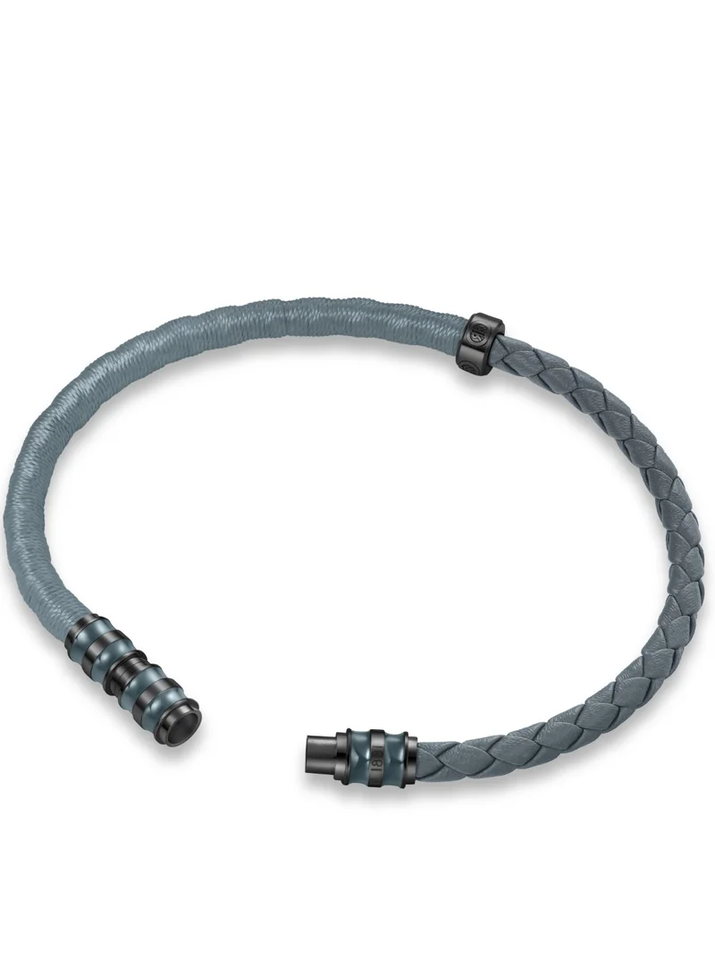 CERRUTI 1881  Seda Black Leather Braided Bracelet for Men for Men | Best Price UAE
