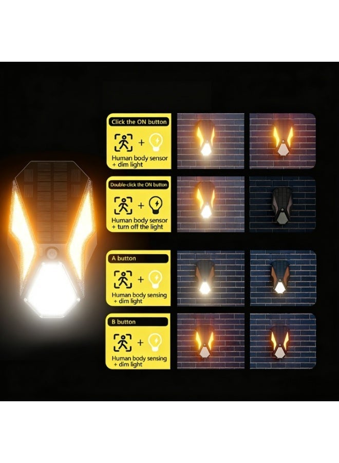 general Outdoor solar wall light, with human body sensor, waterproof design, smart control, 6500K cool light/3500K warm light, suitable for homes, gardens, courtyards and other places. - Image 3