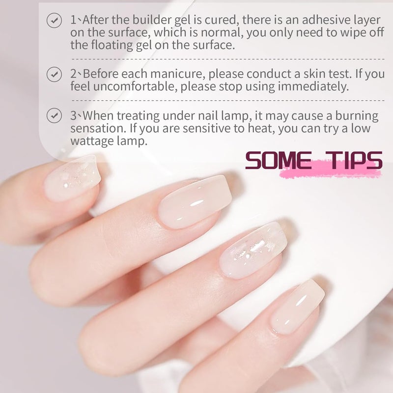 JODSONE Builder Color Gel Top Coat Base Coat Extension Gel 24 PCS Kit Long Lasting High Gloss Gift For Women - Image 2