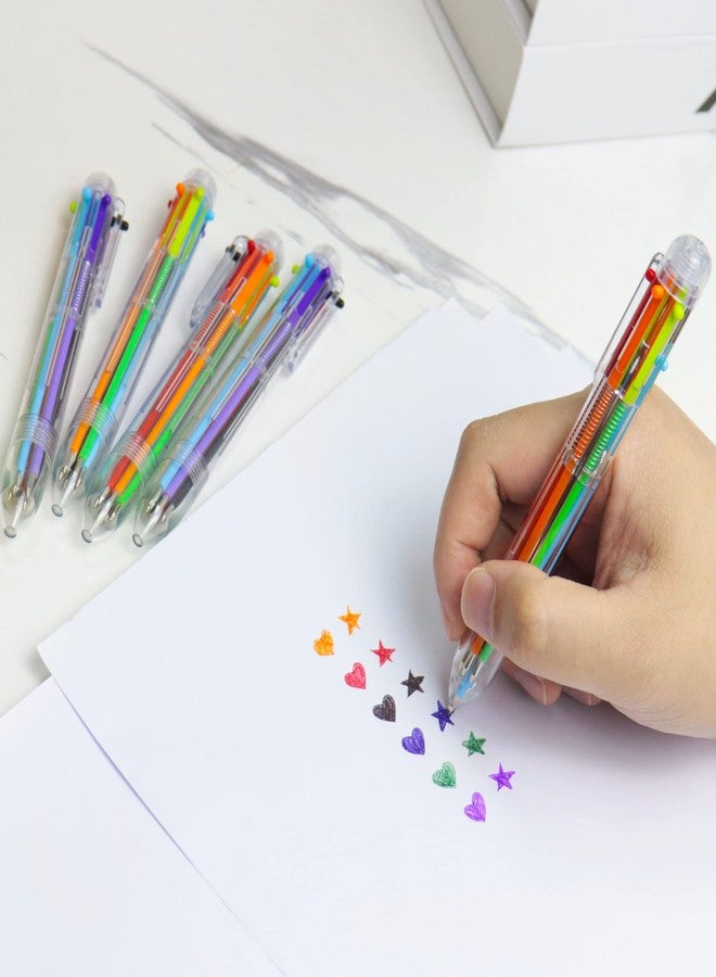 IHPUKIDI 48 Pack 0.5mm 6-in-1 Multicolor Ballpoint Pen, 6 Color Transparent Barrel Retractable Ballpoint Pens for Office School Supplies Students Gift - Image 5
