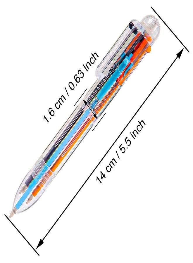 IHPUKIDI 48 Pack 0.5mm 6-in-1 Multicolor Ballpoint Pen, 6 Color Transparent Barrel Retractable Ballpoint Pens for Office School Supplies Students Gift - Image 2