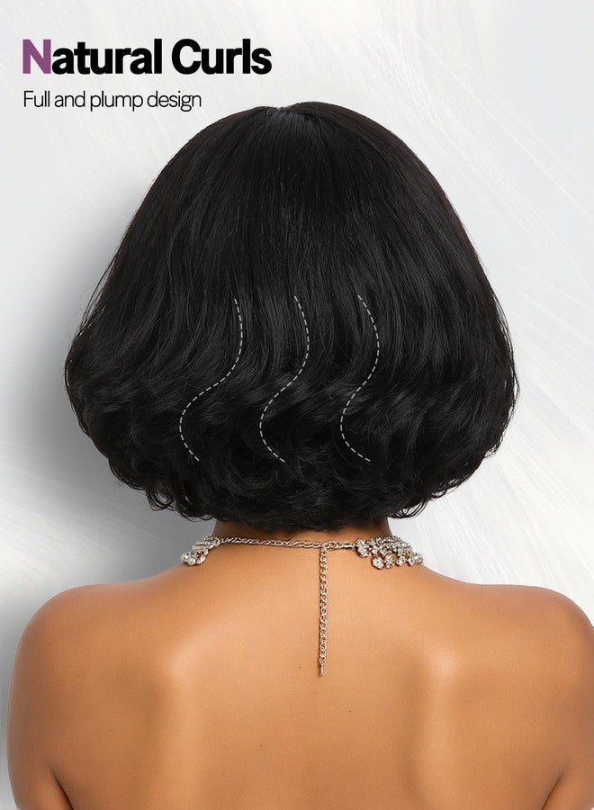 Quantum Love Half Wigs for Black Women Yaki Curly Headband Half Wig with Curly Ends Wear and Go Natural Black Synthetic Glueless Hair 10Inch - Image 3