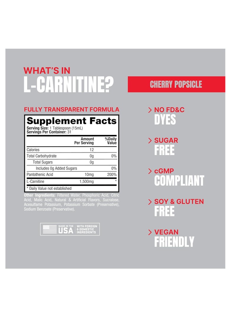 ProSupps Prosupps L-Carnitine 1500 Liquid Shots Cherry Popsicle 473ml - Image 5