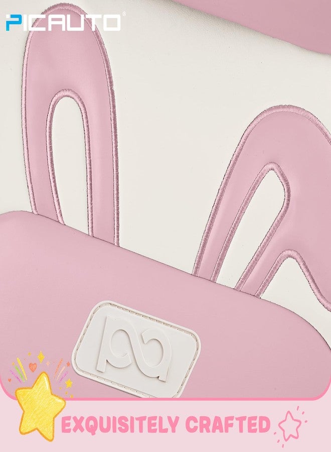 PIC AUTO Car Seat Covers, Cute Rabbit Premium Pink Leather Seat Covers, Universal Fit Front Seat Covers for Cars, Trucks, SUVs, Soft & Wear-Resistant Auto Interior Protection with Airbag-Compatible - Image 5