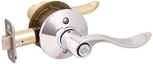 Schlage Accent Lever Bed and Bath Lock in Bright Brass with Bright Chrome Interior - Image 2