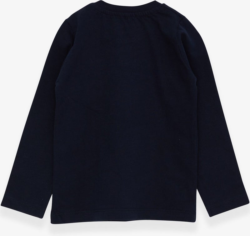 Breeze Baby Boy Long Sleeve T-Shirt With Pocket Navy Blue (9 Months-3 Years)  - Image 2