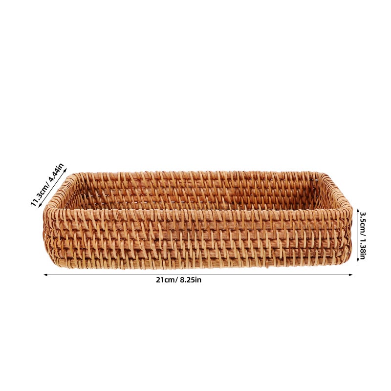 Small Oval Rattan Basket Rustic Kitchen Storage 20X11 5X3 5Cm Picnic Bread Fruit Snack - Image 3