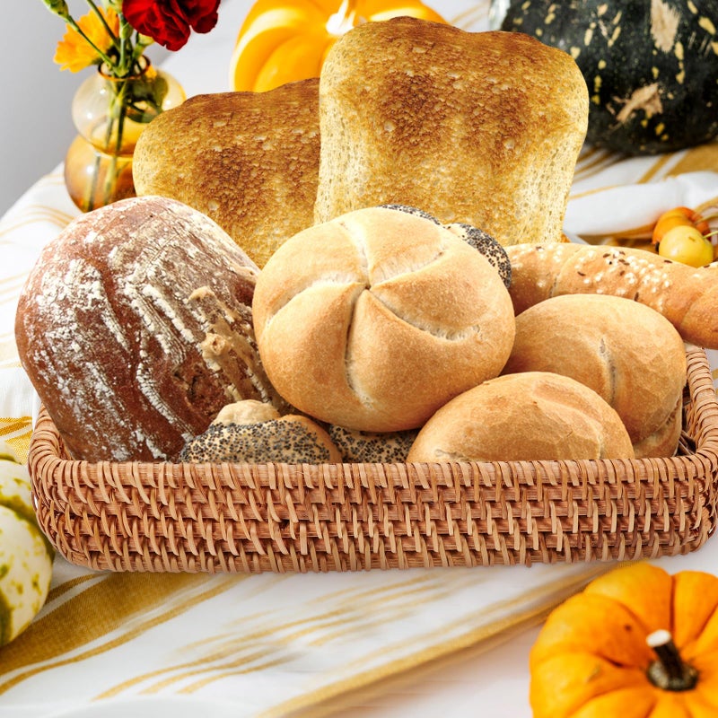 Small Oval Rattan Basket Rustic Kitchen Storage 20X11 5X3 5Cm Picnic Bread Fruit Snack - Image 4