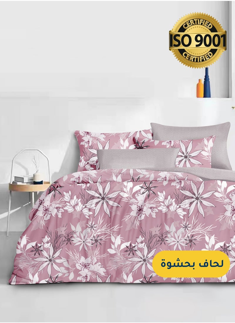 Master Home Textile - Microfiber Printed Comforter Sets, Fits 200 x 200 cm King / Double Size Bed, 8 Pcs, With Soft Filling, Celine Series - Image 1