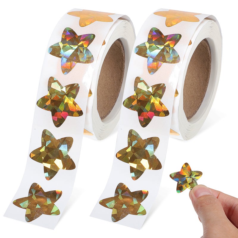 2 Rolls Stickers Self-Adhesive Glitter Sparkly Stickers for Decoration Reward Chart - Image 1