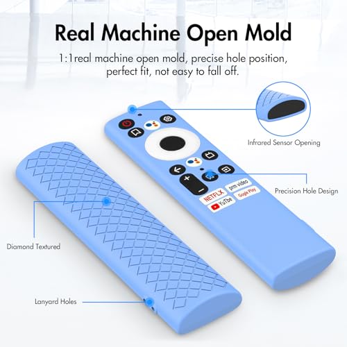 RAYA Silicone Remote Cover Compatible with Motorola/Sansui/Croma TV/Realme TechLife TV/Philips TV/Reliance TV/VW TV Voice Remote Protective Case [Remote NOT Included] (Blue) - Image 3