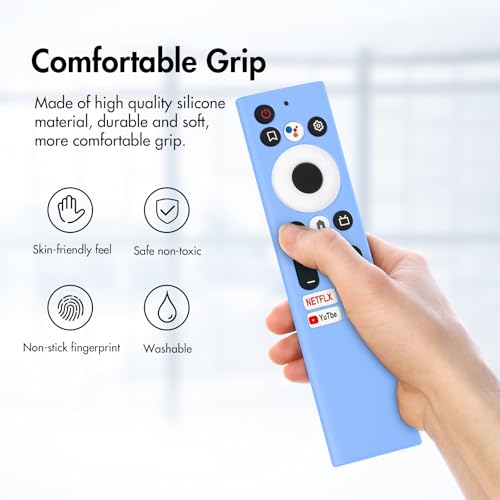 RAYA Silicone Remote Cover Compatible with Motorola/Sansui/Croma TV/Realme TechLife TV/Philips TV/Reliance TV/VW TV Voice Remote Protective Case [Remote NOT Included] (Blue) - Image 4