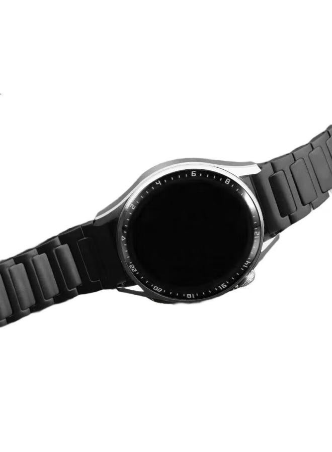 MSSM Compatible Huawei Watch Band For Watch4Pro, Gt5/4/3Pro, Watch3Pro, H-Shaped Stainless Steel Metal Strap [46/48Mm Dial] - Titanium Color - Image 1