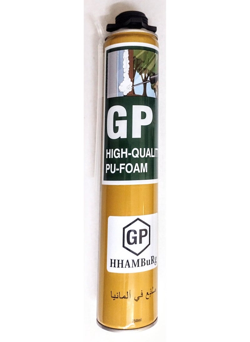 GP 750ml GP Foam Spray for filling gaps and cracks, repairing and finishing plumbing, electrical, drainage and floor extensions, safe packaging during shipping and creating light artistic models. Shake the bottle for a minute before use. - Image 1
