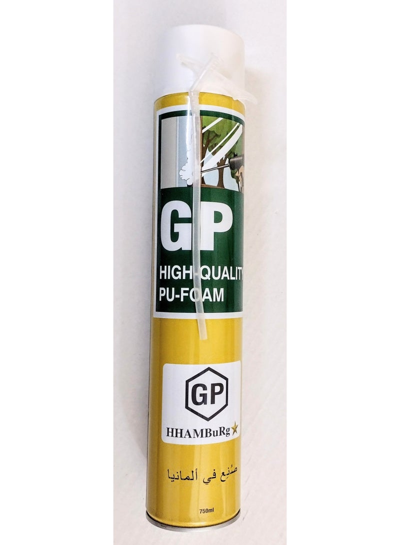 GP 750ml GP Foam Spray for filling gaps and cracks, repairing and finishing plumbing, electrical, drainage and floor extensions, safe packaging during shipping and creating light artistic models. Shake the bottle for a minute before use. - Image 1