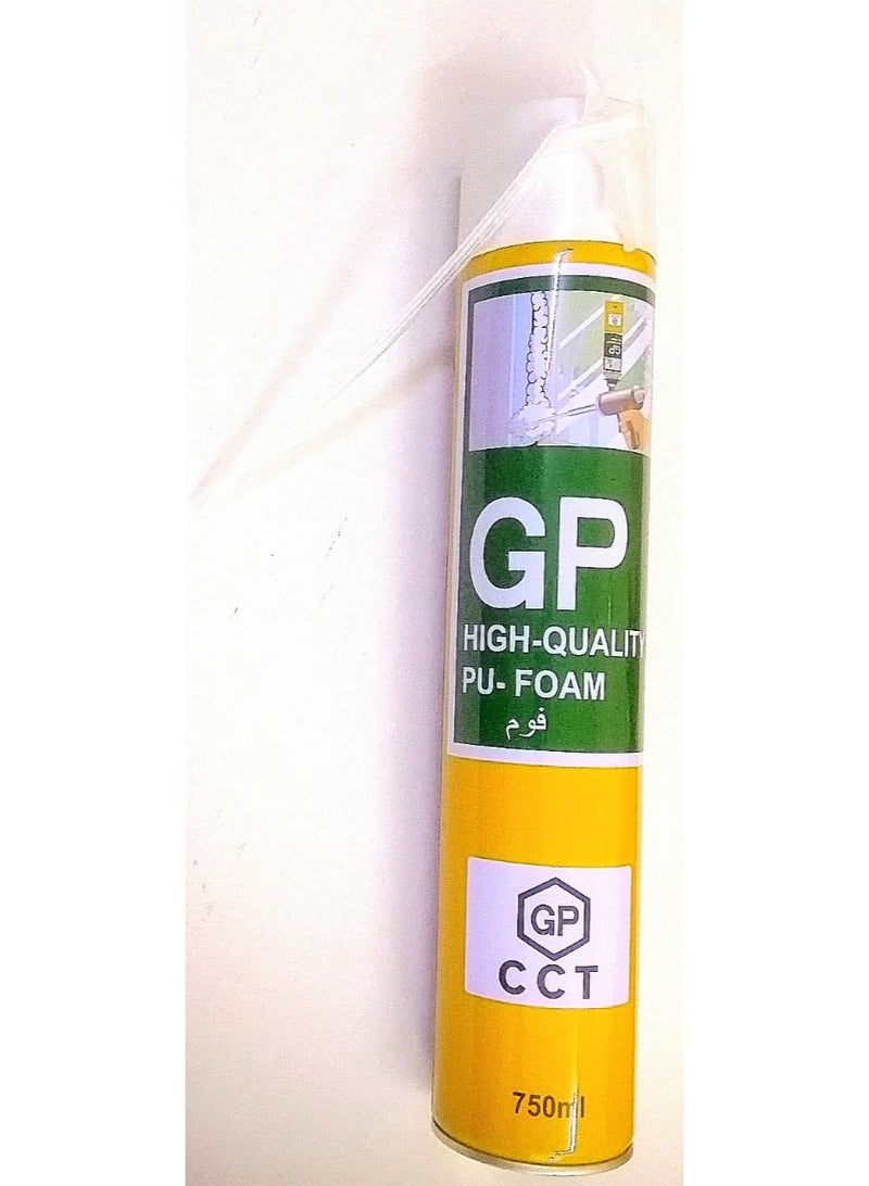 GP 750ml GP Foam Spray for filling gaps and cracks, repairing and finishing plumbing, electrical, drainage and floor extensions, safe packaging during shipping and creating light artistic models. Shake the bottle for a minute before use. - Image 1