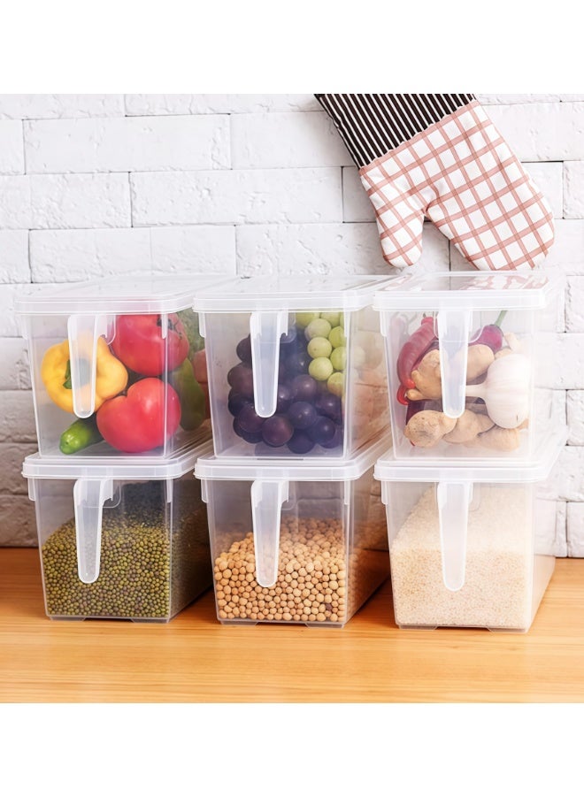 6-Piece Refrigerator Storage Containers with Lids, Kitchen Food Organizer Bins, Transparent Freezer-Safe Fridge Boxes for Fruits Vegetables, Stackable Space Saving, Leakproof & Anti-Slip Design (YWHK-0660) - Image 1