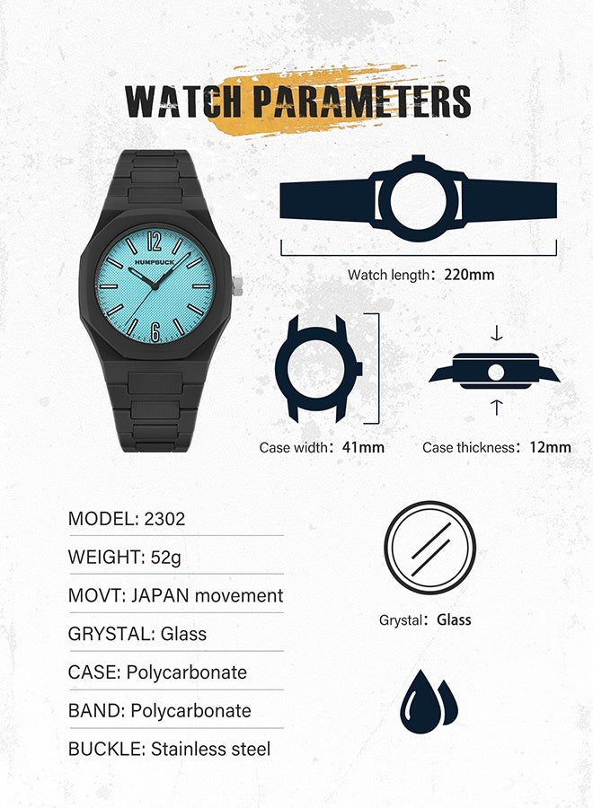 HUMPBUCK Men & Women Watch Waterproof polycarbonate Watch 2302 blue - Image 5