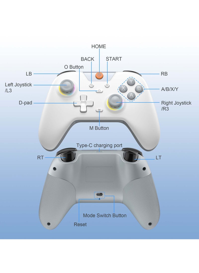 X05 Gaming Controller Bluetooth/2.4g/Wired for PC/Steam/iPhone/Android/Switch - with Hall Effect, RGB Lights and Turbo  - Image 3
