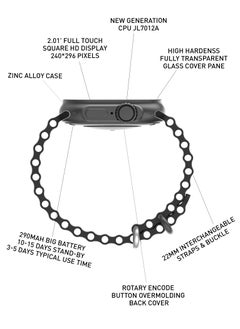 Totulife Storm U Smartwatch with HD display, zinc alloy body, bluetooth calling, IP67 Waterproof, 1 extra strap, 100+ sports modes, Heart rate, sleep, blood pressure, calories monitor & blood oxygen measurement  - Image 2