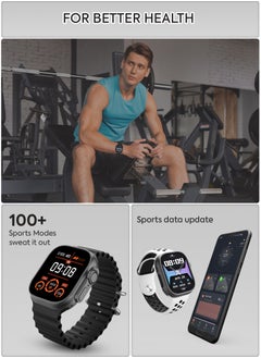 Totulife Storm U Smartwatch with HD display, zinc alloy body, bluetooth calling, IP67 Waterproof, 1 extra strap, 100+ sports modes, Heart rate, sleep, blood pressure, calories monitor & blood oxygen measurement  - Image 4