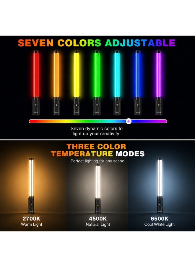 لاكوز مصباح LED عصا RGB بقوة 7 واط مع درجة حرارة لون قابلة للتعديل من 2700 إلى 6500 كلفن، وبطارية قابلة لإعادة الشحن بسعة 2000 مللي أمبير، وشحن من النوع C، مثالي للتصوير الفوتوغرافي والفيديو. - Image 5