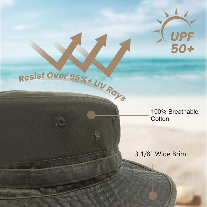 Phaiy Bucket Hat Wide Brim UV Protection Sun Hat Boonie Hats Fishing Hiking Safari Outdoor Hats for Men and Women - Image 2