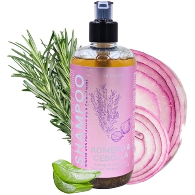 HERBALISTA Viral Shampoo Rosemary, Onion & Biotin 16.9 fl oz (Shampoo de Cebolla & Romero) â€“ Strengthens Roots, Boosts Growth & Adds Shine â€“ With Real Botanicals â€“ 100% Natural & Handcrafted