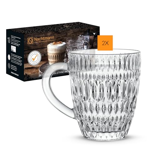 Nachtmann Ethno Set of 2 Glass Hot Drinks Tumblers, Clear - Image 1