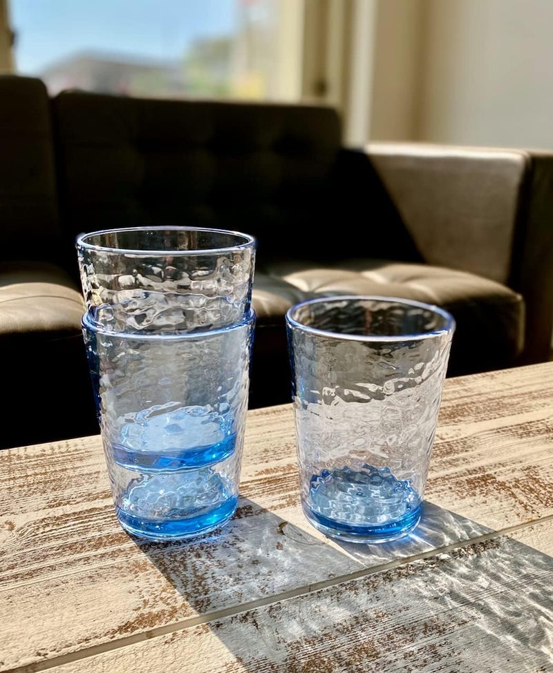 KLIFA NICE 147 ounce Set of 6 Acrylic Tumbler Drinking Glasses BPAFree Stackable Plastic Drinkware Dishwasher Safe Cups Ocean Blue - Image 2