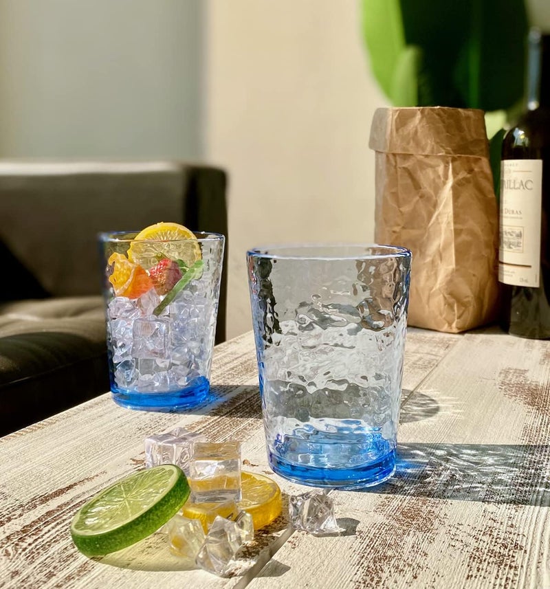 KLIFA NICE 147 ounce Set of 6 Acrylic Tumbler Drinking Glasses BPAFree Stackable Plastic Drinkware Dishwasher Safe Cups Ocean Blue - Image 3