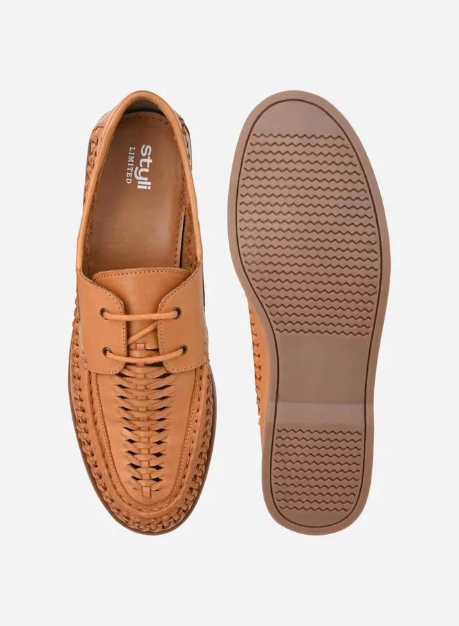 Styli Styli Genuine Leather Handmade Lace Up Shoes